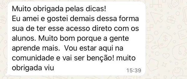 Depoimento de aluna de outro método da Maíra Covolan