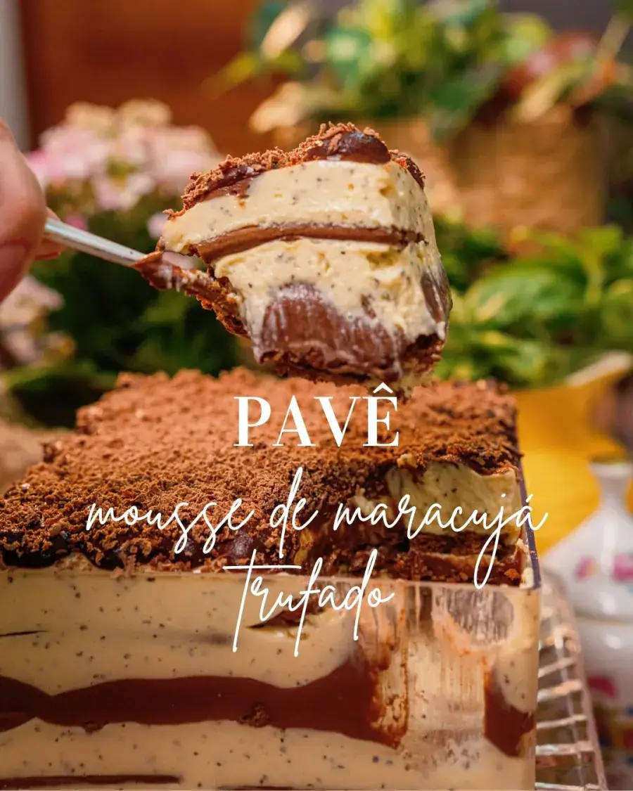Pavê mousse de maracujá trufado